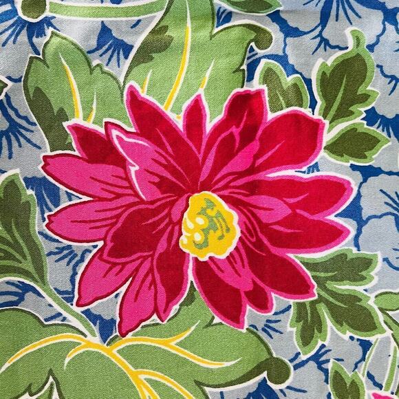 Talbots Skirt 6P Blue Red Floral Cotton Twill Casual Cottagecore - Picture 5 of 9